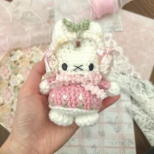 “Sold” Handmade crochet Miffy Bunny Plush Toy - Keychain/ bag charm